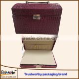 logo printed leather jewelry boxes wholesales/vintage leather wine box/handmade brown leather wine box