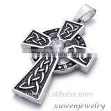 Celtic 316l Stainless Steel Gothic Cross Pendant With Zircon