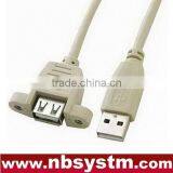2.0 USB Cable A Male to A Female With Screw for Panel