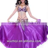 Dancewear Satin Belly Dance Performance Skirt For Ladies 12 Colors