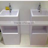 2016 Popular Hot Artificial Stone Solid Surface Colored Hotel Bathroom Pedestal Wash Basin, Freestanding Wash Basin