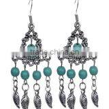 Retro National Wind Jewelry Tassel Leaves Pendant Earrings Turquoise Earrings Ebay Home Selling for OEM / ODM thumbnail-2