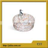 C17 Ceramic Basin, Round Counter Top Bathroom Marble Basin thumbnail-1