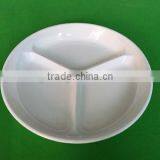 3-Compartment Round Divided Melamine Plates 10"