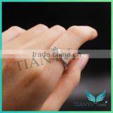 Wholesale New Style 14 K White Gold Engagement Ring 4.5mm Round Cut Moissanite Diamond Wedding Ring thumbnail-6