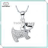 China Supplier Micro Pave cz Silver Puppy Necklaces thumbnail-1