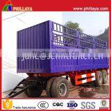 40T 50T 3 Axle Steel Fence Truck Trailer Tri-Axle Cargo Drawbar Towing Full Trailer thumbnail-6