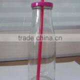 20oz Beverage Glass Bottle With Lids, Straws 2016 Hoting Selling thumbnail-3