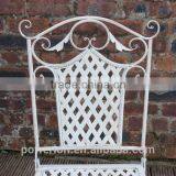 Antique Cream Wrought Iron Durable Folding Patio Chair thumbnail-5