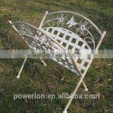 POWERLON Vintage Antique White Brush Black Metal Magazine Rack Wrought Iron Home Furniture thumbnail-2