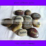 Walkway Decor Multi Color Stone Chinese Lettering Natural Glass Pebbles Gifts thumbnail-1