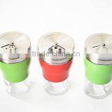 Colorful Glass Condiment Bottle With Rotating Hole Lid Metal Cover thumbnail-2