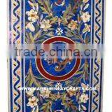 Lapiz Lazuli Marble Inlay Table Tops, Inlay Marble Dining Table Top thumbnail-1