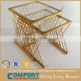 C8098 Glass Top Stainless Steel Tea Side Table thumbnail-1