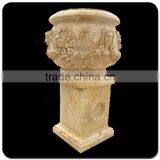 Decorative Garden Stone Pot Antique Stone Granite Flowerpots thumbnail-4