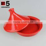 10"red Color Ceramic Cooker Stoneware Tagine Set thumbnail-6