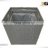 Square PE/Plastic Rattan With Liner Deco Basket thumbnail-3