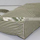 Canvas Tote Bag With One Color Stripe Print All Over With Canvas Self Handle thumbnail-3