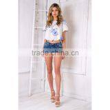 Guangzhou Women Clothing Floral Print Summer Tops Custom Crop Top Printing thumbnail-1