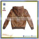 New Style Fashion Boys Leather Jacket With Hooded thumbnail-2