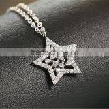 AAA cz Pave Setting Necklace 925 Silver Star Shaped Pendant thumbnail-2