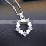 925 Sterling Silver Heart Crystal Necklace Jewelry thumbnail-3