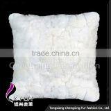 CX-D-22B Wholesale Price Cheap And Fine Genuine Rabbit Fur Pillow Case Cushion Cover thumbnail-4