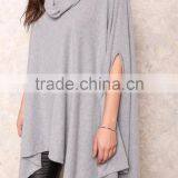 MGOO Popular Cheap Price Grey Poncho Tops Loose Oversizes Heather Cowy Fleecey Women Clothing Manufacturer thumbnail-3