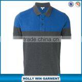 Grey and Blue Cotton Color Combination Polo Shirt for Men Wholesale thumbnail-1