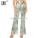 Green Tie Dye Flare Pants Boho Ladies Bell Bottom Trousers Cutting thumbnail-1