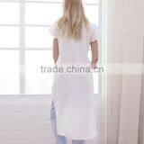 Sleeve Women's Long Sleeve Short Front Long Back t Shirt thumbnail-5