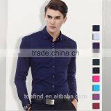 2015 Top Sale Classic 100% Cotton Korean Style Slim Fit Mans Long Sleeve Shirt for Oem thumbnail-1