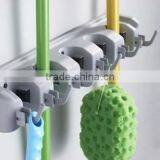 Silver-gray Multi-function Wall Rack Household Good Helper Wall Mounted Plastic Mop Holder thumbnail-1