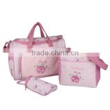 3set pink ladybird printed baby diaper bag