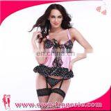 Pink With Black Point Girl's Waist Training Corset Skirt thumbnail-4