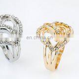 Twisty Heart Zircon Alloy Ring Wedding Engagement Rings High Quality Alloy Crystal Ring thumbnail-6