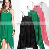 New Fashion Chiffon Pure Color Dress Www Sex Ladies Com Pleated Dresses thumbnail-1