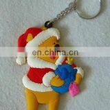 Lovely Custom Design Cartoon Shaped Soft PVC Pooh Keychain