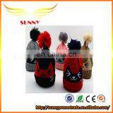 Fashion beanie custom logo knit hat with ball for winter
