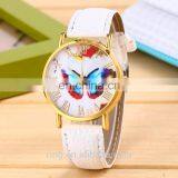 Landscape Butterfly Vogue Style Leather Lady Watch thumbnail-2