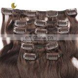 Factory Price Fashional Virgin Dark Brown Bohemian Remy Clip in Human Hair Extension thumbnail-3