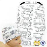 Stretchy Car Seat Canopy Gift Set Multi Use Cover Strap Cover And Baby Beanie Unisex Carseat Cover Best Shower Gift thumbnail-2