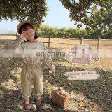 6572/Embroidered Plaid Square Turn-down Collar Girls Shirts High Quality Causal Sweet Top thumbnail-6