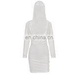 Wholesale Sexy Hot Girl V Neck Hollow Out Hood Long Sleeve Bodycon Dresses Club Dress thumbnail-4