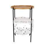Customized Newest Design Home Storage Metal Round Tea Table With Wooden Lid thumbnail-6