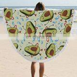Junk Food Beach Towel Blanket With Tassels Burgers Pizza Fast Food Print Teens Girls Fashion Round Yoga Funny Food Blanket thumbnail-4