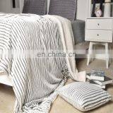 March New Products Striped Super Fluffy Reversible Sherpa Throw Grey Blanket for Your Living Room and Bedroom thumbnail-5