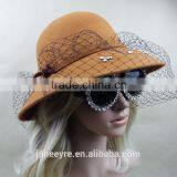 New Design Fashion Veiling Women's Hat Made of 100% Wool Felt Hat thumbnail-4