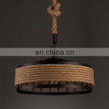 Stylish Hanging Lamp Vintage Hemp Rope Pendant Ceiling Lamp For Decoration Modern Design Metal Pendant Light thumbnail-4