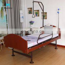 Bedridden Paralysis Patient Use Medical Treatment Adjustable Back Lift Manual One Function Fowlers Bed With Over Bed Table thumbnail-1